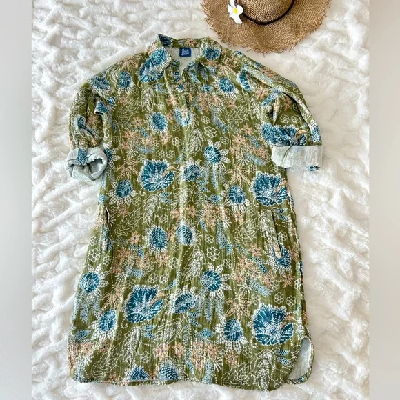 Ripskirt Hawaii Cotton Short Travel Dress La Boheme Olive Small - Picture 1 of 9